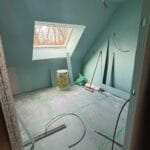 Travaux de plâtrerie dans une salle d'eau